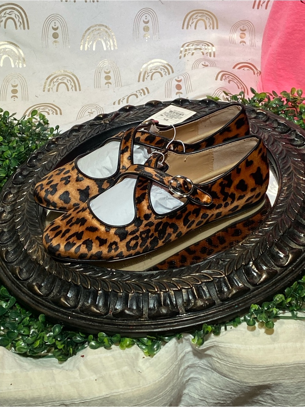 a new day Leopard Print Mary Jane Flats in Brown and Black